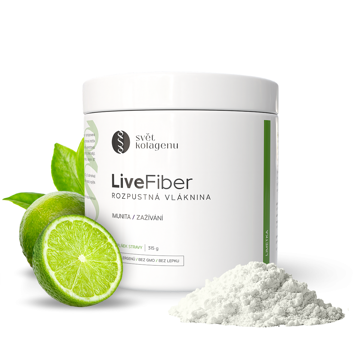 Rozpustná vláknina LiveFiber – limetka